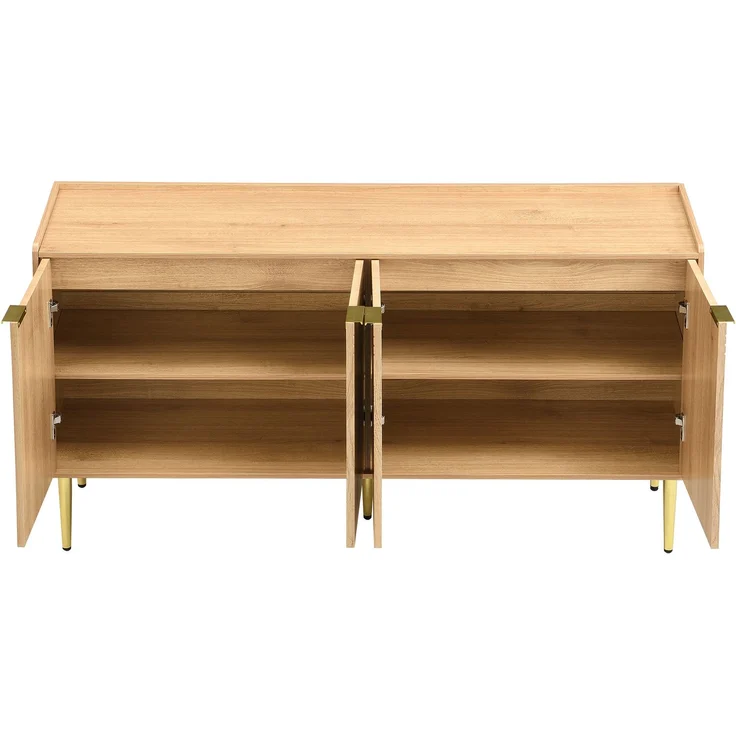 ZUBALIYA Sideboard 140x38x75 cm, aus MDF, Natur – Bild 13