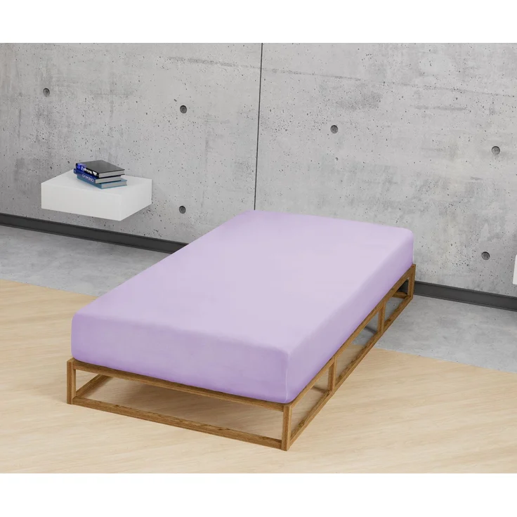biberna Feinbiber-Spannbetttuch 0002744, viola, 1x 140x200 cm - 160x200 cm – Bild 3