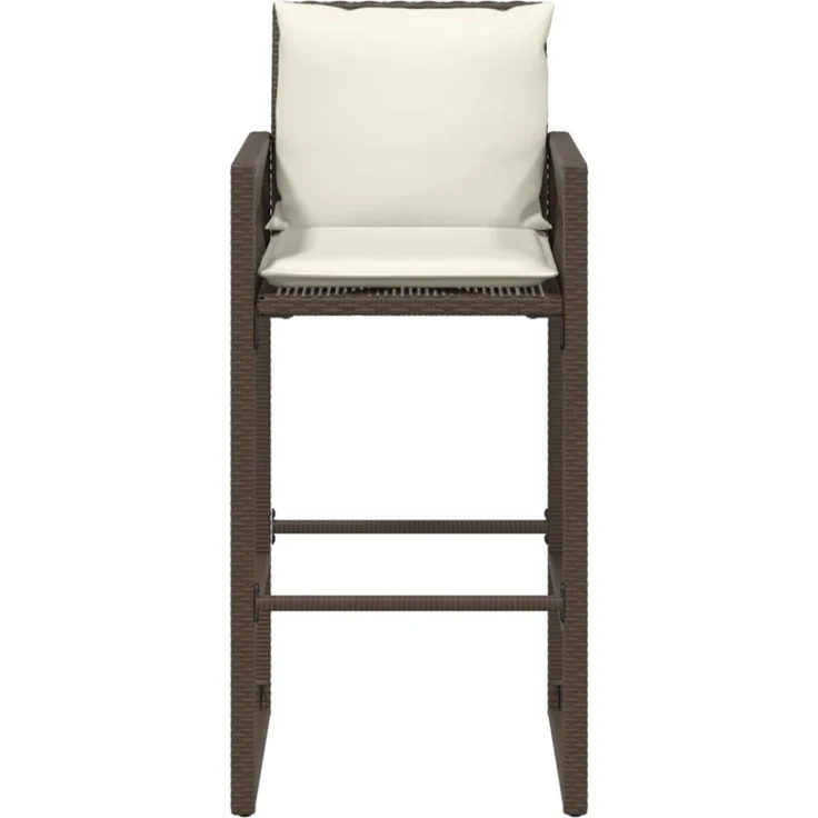 vidaXL Garten-Barhocker mit Kissen 2 Stk. Braun Poly Rattan 368706 – Bild 4