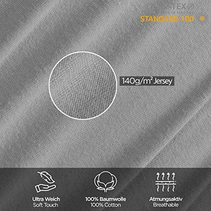 livessa Bettbezug Bettbezug Baumwolle Jersey Bettwäsche Allergiker Reißverschluss, (1 St), 100% Baumwolle Single-Jersey 140 g/m² weich & atmungsaktiv – Bild 4
