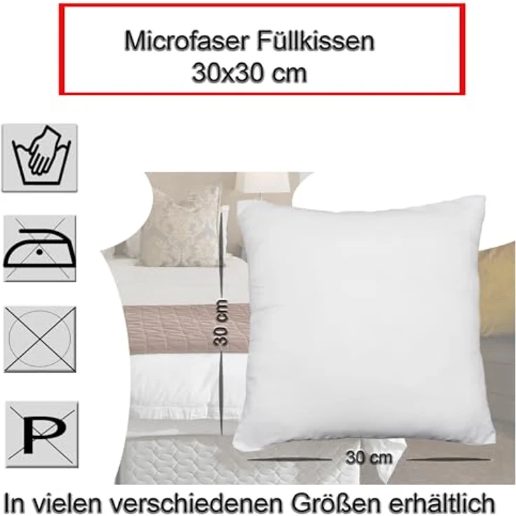 Haus und Deko Kopfkissen 4er Pack Füllkissen Microfaser Kissenfüllung Kopfkissen Dekokissen, Bezug: Microfaser, Rückenschläfer,Seitenschläfer,Bauchschläfer – Bild 3