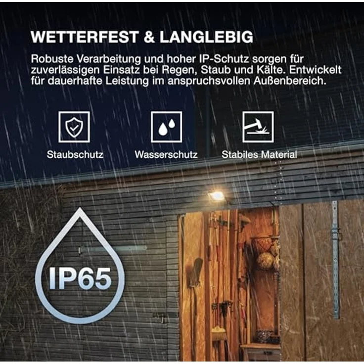 Osram ENDURA FLOOD PC 100W LED-Fluter, 4000K kaltweiß, 12000 Lumen, IP65 Flutlicht, recyceltes Aluminium, 120 lm/W Effizienz, Grau, 230V – Bild 4