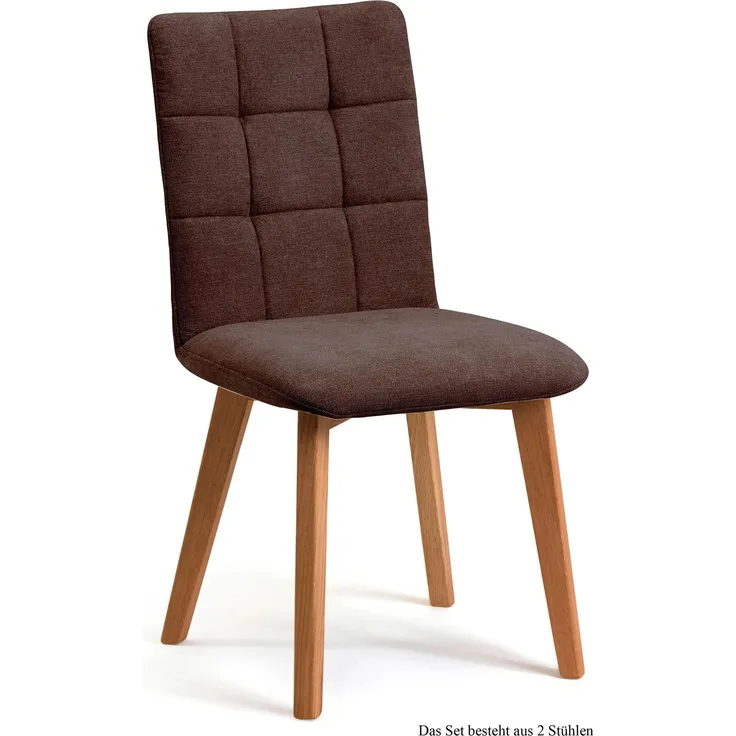 Esszimmerstuhl (2er-Set) Dareen 47x91x60 Eiche geölt/Braun