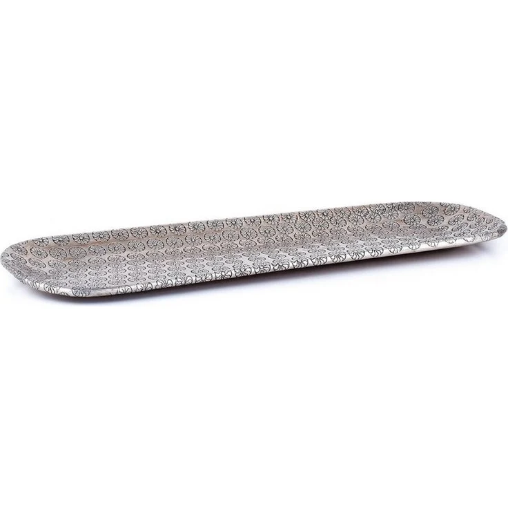Marrakesch Orient & Mediterran Interior Dekotablett Orientalisches Dekotablett Serviertablett Jabar Silber 30cm, Handarbeit – Bild 2