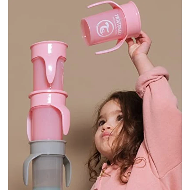 Twistshake 2x Auslaufsicherer Baby 360 Trinkbecher mit Silikondichtung - 230ml | Trainingsbecher für Kinder | Trinkflasche | BPA-Frei | Rosa Grau – Bild 6