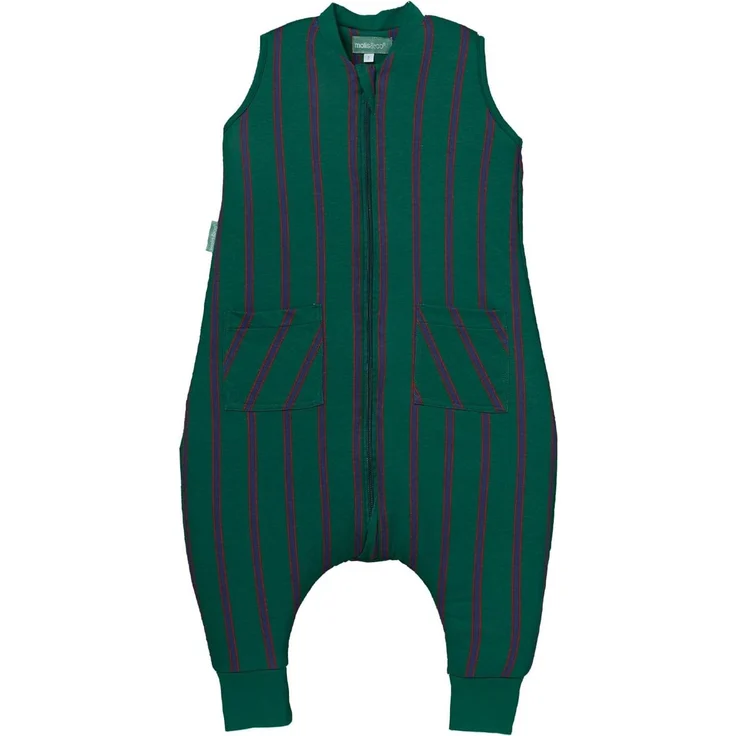 molis&co - Baby Schlafsack mit Füßen 2.5 TOG - Ganzjahres Schlafsack - Babyschlafsack mit Beinen - 100% Baumwolle (Oeko-TEX 100), Winterschlafsack Premium Qualität - Forest Stripes (100 cm)