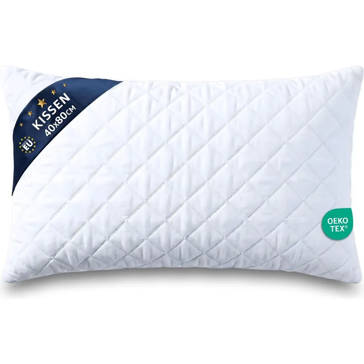 Amazinggirl Kopfkissen 40x80 cm - Kissen Allergiker Schlafkissen Polster Pillow Made in EU und Pillows for Sleeping 80x40 Bett Kissens für Schlafen Oeko-Tex Weiß