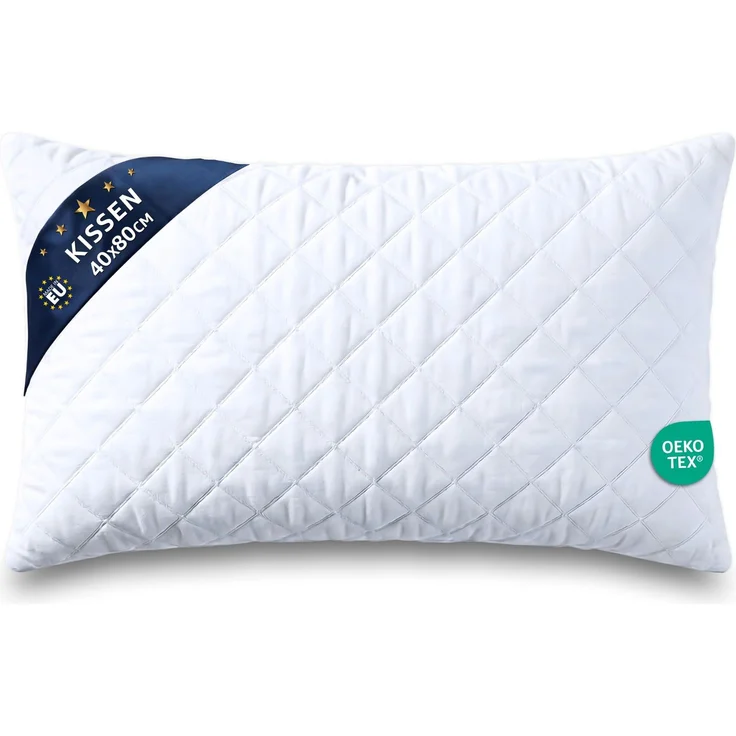 Amazinggirl Kopfkissen 40x80 cm - Kissen Allergiker Schlafkissen Polster Pillow Made in EU und Pillows for Sleeping 80x40 Bett Kissens für Schlafen Oeko-Tex Weiß – Bild 1