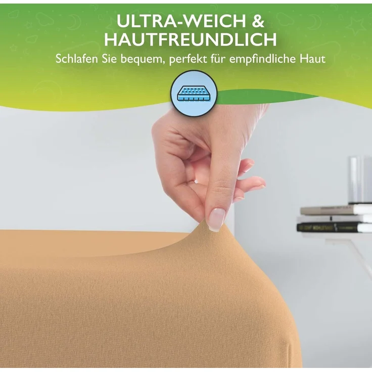 etérea Himmlische Qualität Spannbettlaken etérea Comfort Jersey Topper Spannbettlaken, Jersey, Gummizug: rundum, (1 Stück) – Bild 3
