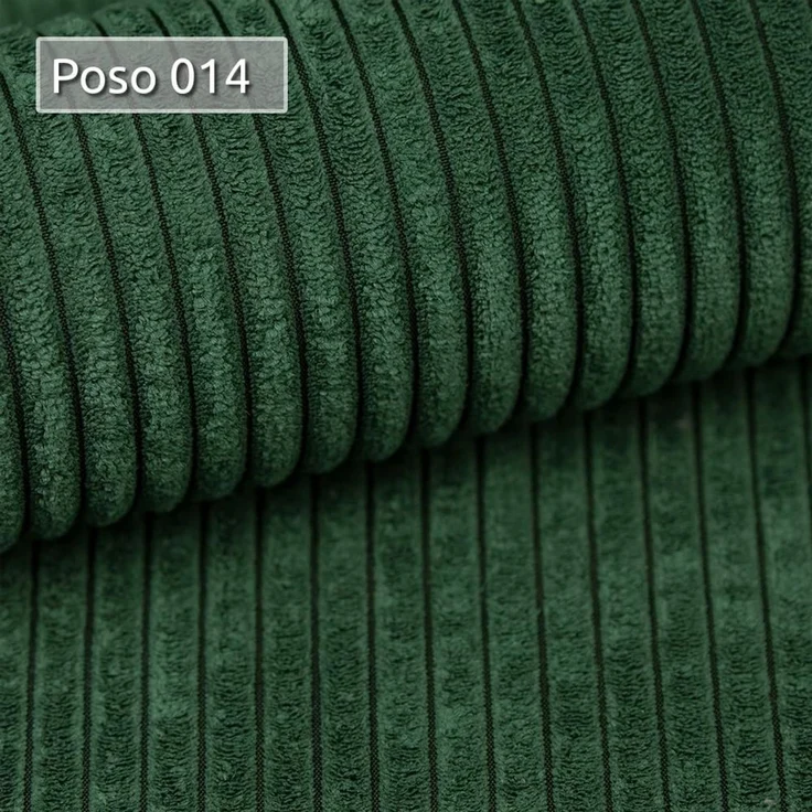 Wohnlandschaft mit Schlaffunktion Roma - U-Form Couch, Schlafsofa mit Bettkasten, Couchgranitur mit Bettfunktion, Big Sofa, Cord Stoff (Grün (Poso 014)) – Bild 7