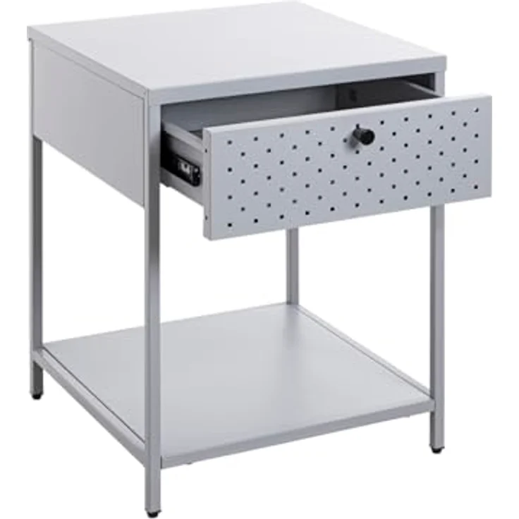 XXXL Nachtschrank, Grau, Metall, 1 Schublade, erweiterbar, 40x53x40 cm, Typenauswahl – Bild 6