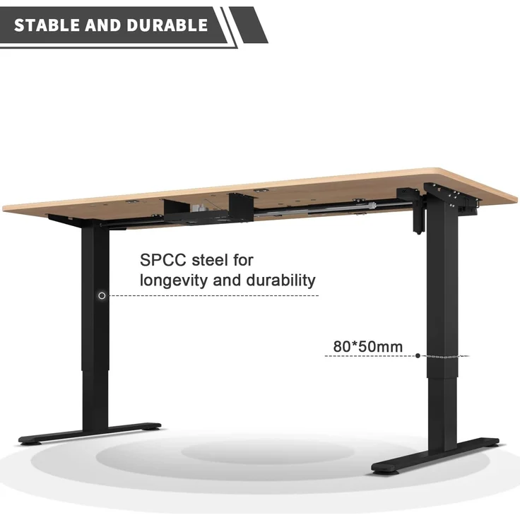 JUMMICO Schreibtisch elektrisch höhenverstellbar mit 4-Stufiger Memory Funktion, Beige, 200x80 cm – Bild 5