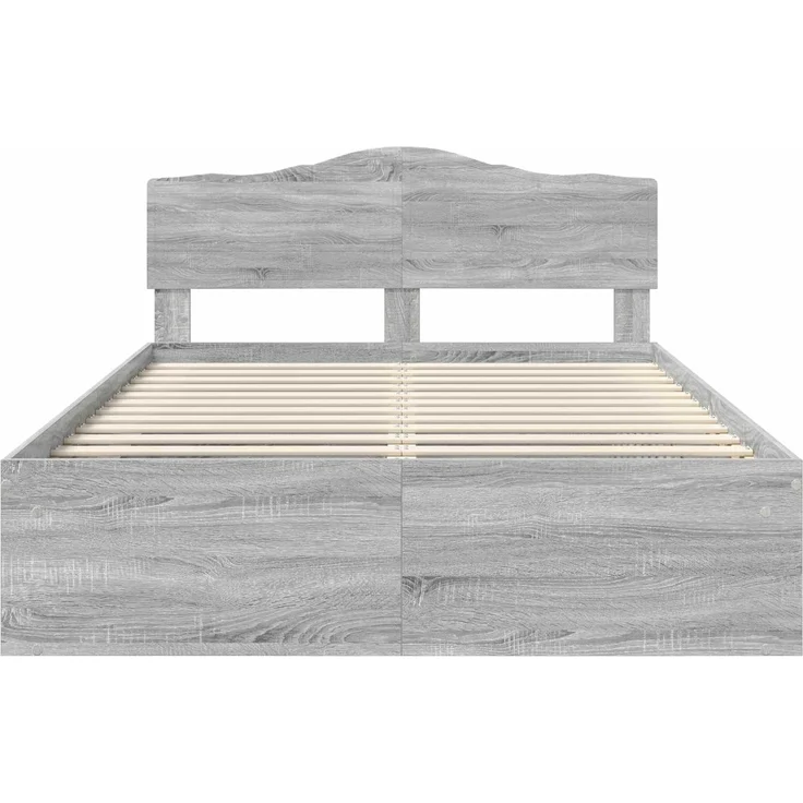 vidaXL Bettrahmen Graues Sonoma 160 x 200 cm Massives Kiefernholz 3412876 – Bild 6