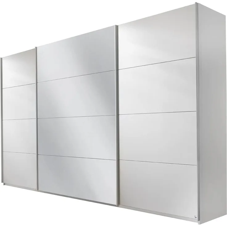Rauch Schwebetürenschrank mit Spiegel 3-türig Weiß Alpin, BxHxT 315 x 210 x 62 cm