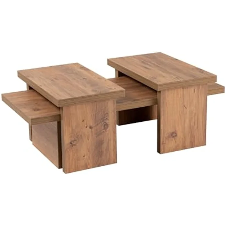 Moderner rustikaler Couchtisch, Atlantic Pine, 110 x 45 x 18 | aus 100% melaminbeschichteter Spanplatte, Stärke: 18 mm | perfekt für Homeoffice & Arbeitszimmer, elegantes & funktionales Design