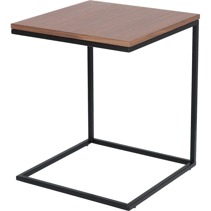 Beistelltisch Flat Schwarz/Nussbaum 50 x 40 x 40 cm – Bild 1