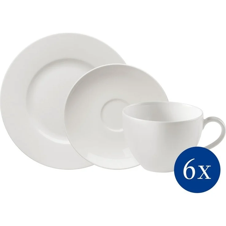 vivo Villeroy & Boch Group Kaffeeservice Basic White (18-tlg), 6 Personen, Fine China-Porzellan, Made in Germany, Fine China Porzellan – Bild 4