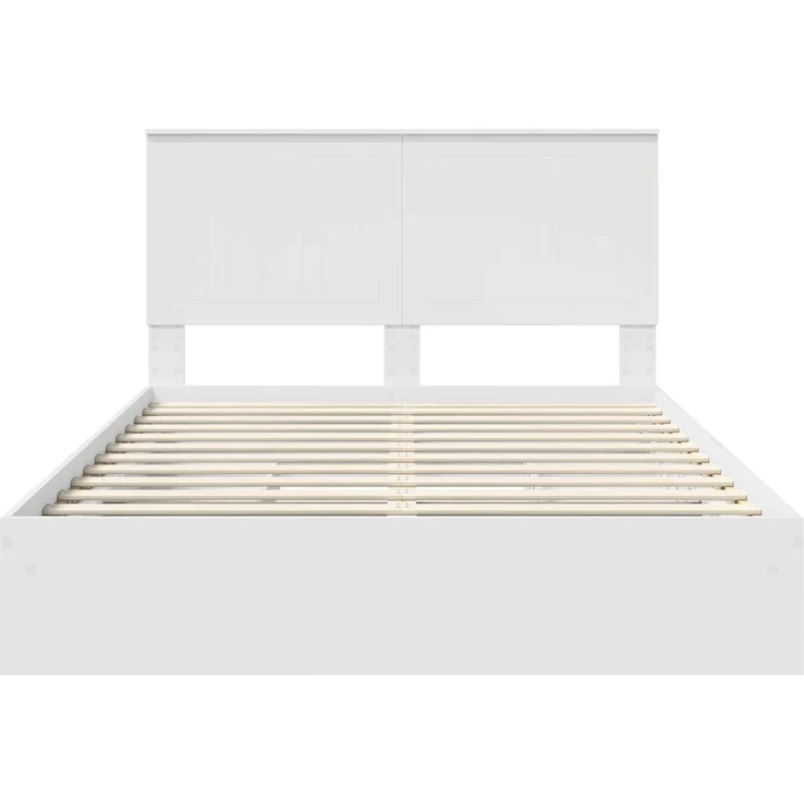 vidaXL Aufbewahrungsbett mit Kopfteil Weiß 140 x 190 cm Holzwerkstoff 3411208 – Bild 7