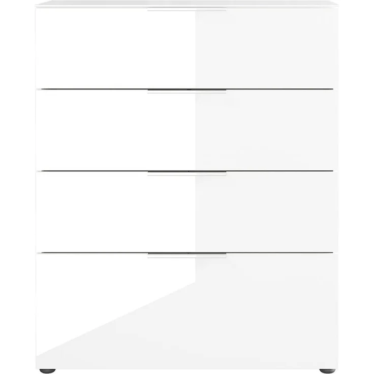 Kommode Owingen / Oakland, Glas, Holzwerkstoff, Weiß, 83 x 102 x 42 cm – Bild 3