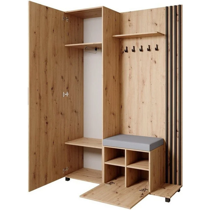 Beautysofa Garderoben-Set Livia – Design, Funktion und Ordnung in Perfektion, (Geräumiger Schuhschrank, mit praktischer Kleiderstange) – Bild 1