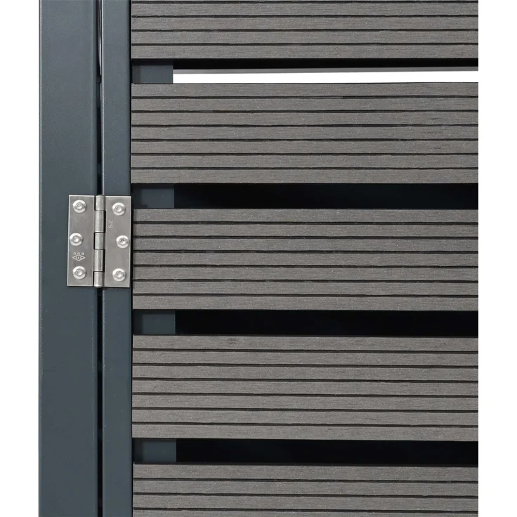 2er Mülltonnenverkleidung HWC-K14, Mülltonnenbox Mülltonnenabdeckung, 119x134x84cm WPC Metall 78kg ~ anthrazit – Bild 9