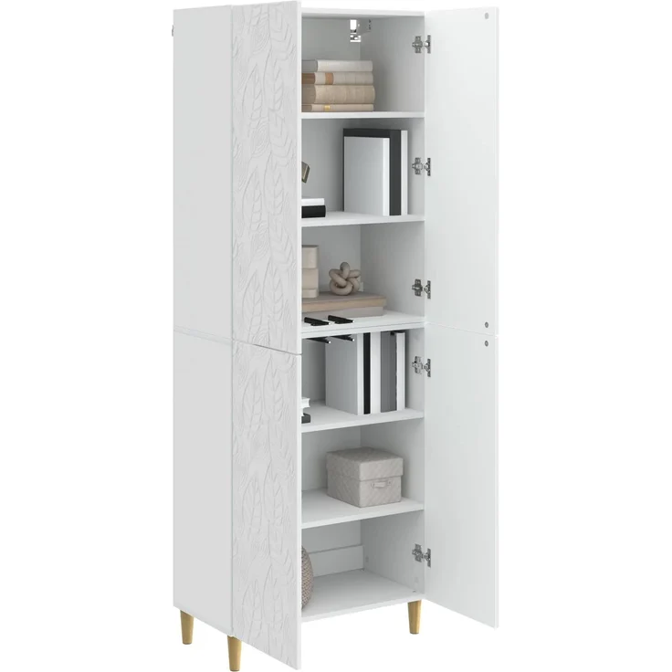 vidaXL Schrankset 2 pcs Hochglanz Weiß Holzwerkstoff 3416704 – Bild 2