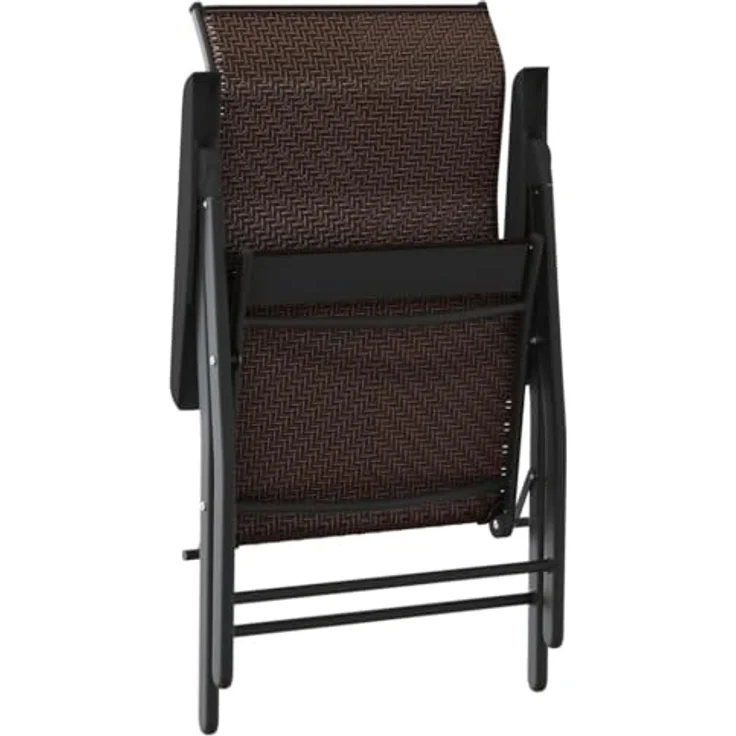 vidaXL Gartenstühle 2 Stk. Klappbar Braun Poly Rattan 4007138 – Bild 6