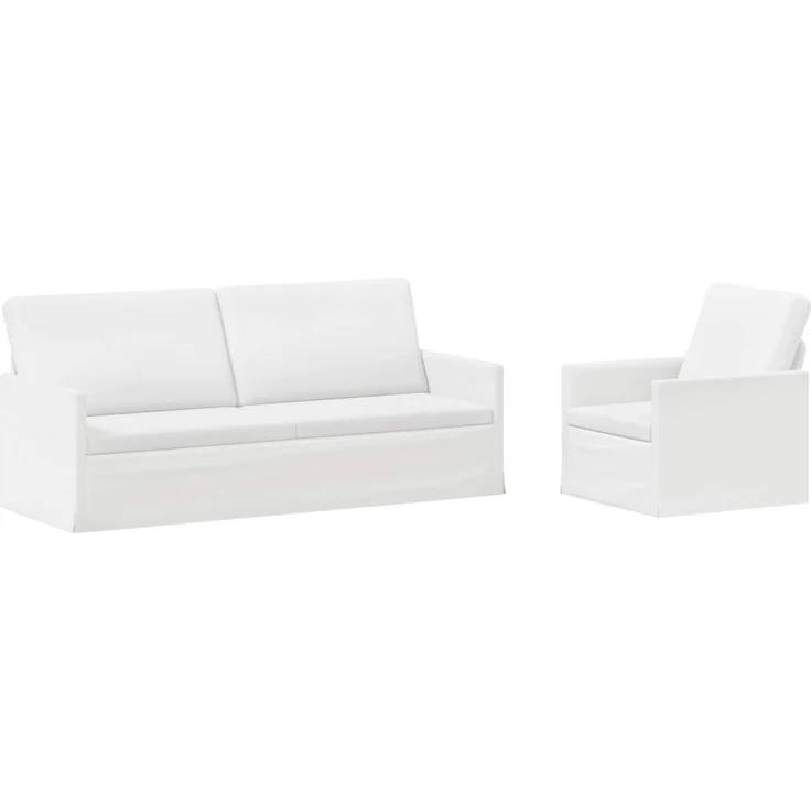 vidaXL Sofa-Set 2 pcs Weiß Stoff 3433172 – Bild 1