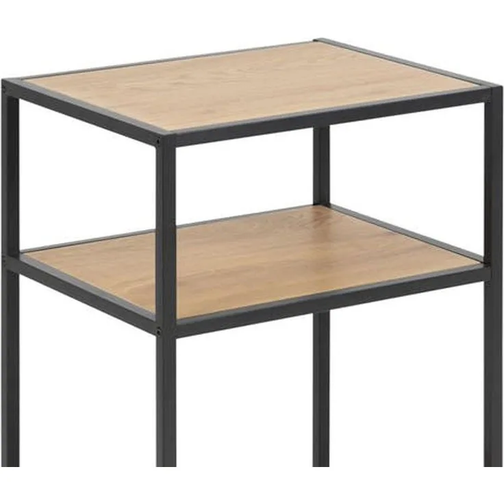Nachttisch 'SEAFORD', schwarz matt Wildeiche Look Puristisch