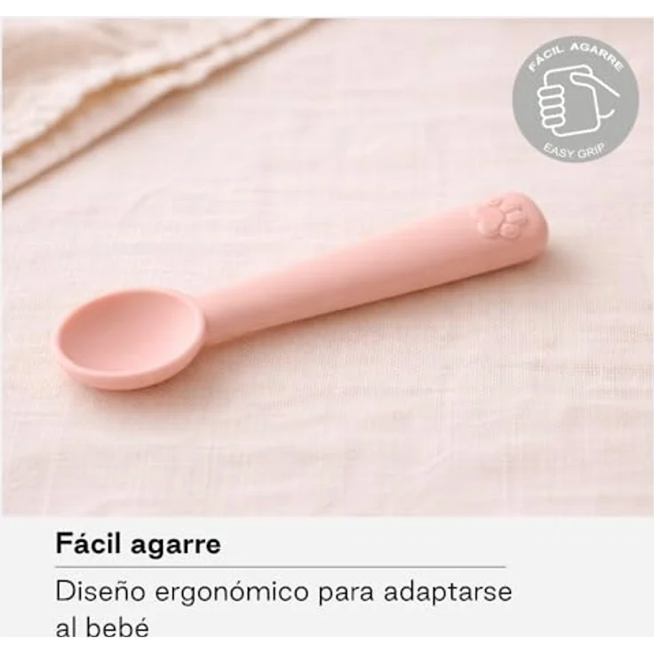 Jané Silikon Baby Schüssel mit Saugnapf und Löffel, BPA-frei, Mikrowellengeeignet, Baby Geschirr Set, Farbe Rosa – Bild 6