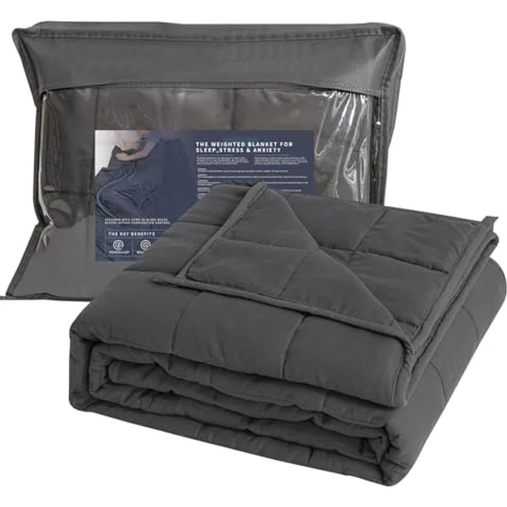 Good Nite Gewichtsdecke 150x200 cm 6kg - Entspannung Beschwerte Decke nur für Erwachsene - zur Entspannungsdecke Weighted Blanket - Grau – Bild 2