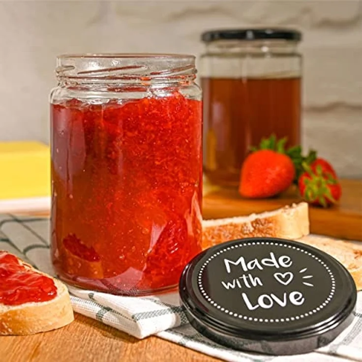 Praknu Einmachglas 12er - Set Einmachgläser mit Schraubdeckel 500 ml - Marmeladengläser, Glas, (Set, 12-tlg), Mit Etiketten & Stift - Luftdicht - Spülmaschinenfest – Bild 7