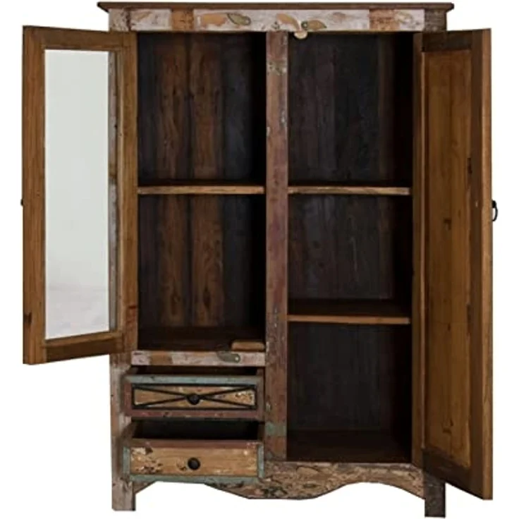 Vitrine Altholz 95x42x140 mehrfarbig lackiert NATURE OF SPIRIT #51 – Bild 4
