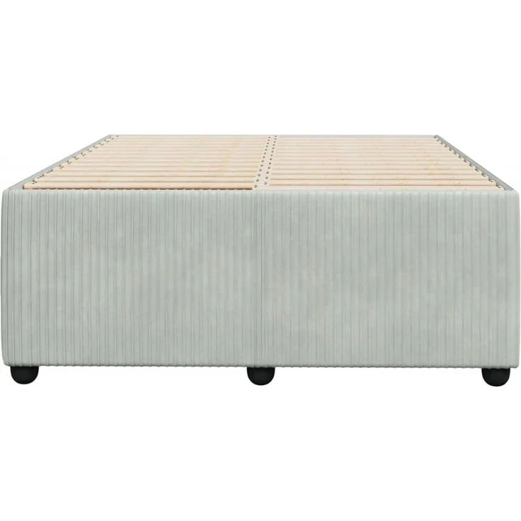vidaXL Bettgestell ohne Matratze Hellgrau 120x200 cm Samt 3285000 – Bild 4
