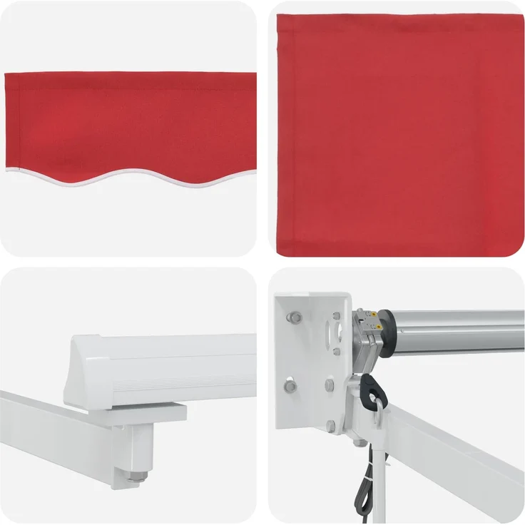 vidaXL Elektrische ausziehbare Markise Rot 3x2,5 m 3419946 – Bild 5