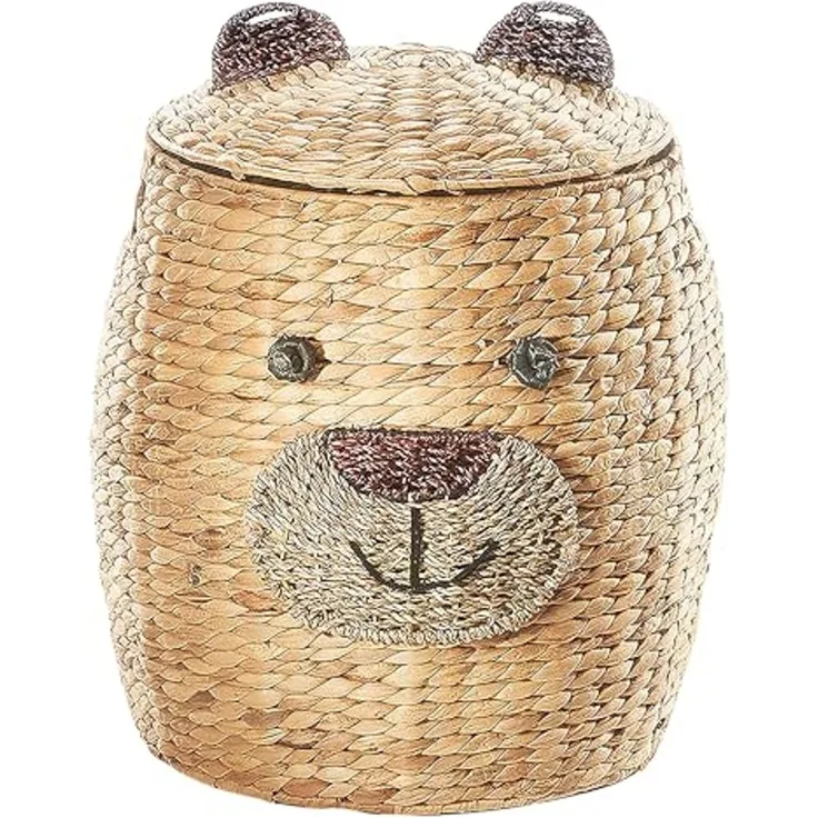 Kobolo Aufbewahrungskorb Wäschebehälter BÄR - Wasserhyazinthe - 42x47 cm