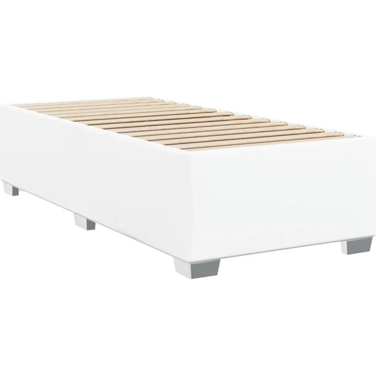 vidaXL Boxspringbett mit Matratze Weiß 90x200 cm Kunstleder 3288405 – Bild 8