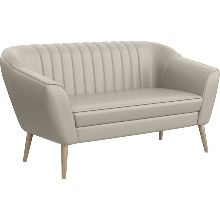 MEBLINI Sofa KAIA 2-Sitzer - Beige Kunstleder - für Wohnzimmer - Mini Lounge für zwei Personen - Küchensofa - Sofa Klein – Bild 1