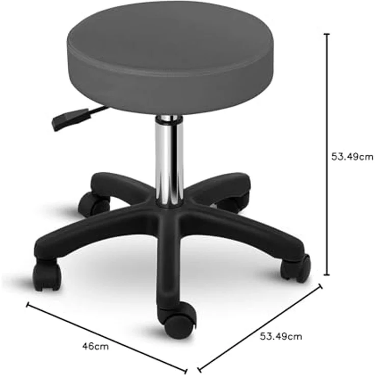 Physa Drehhocker Rollhocker Bürohocker Drehhocker Praxishocker Arbeitshocker Grau – Bild 2