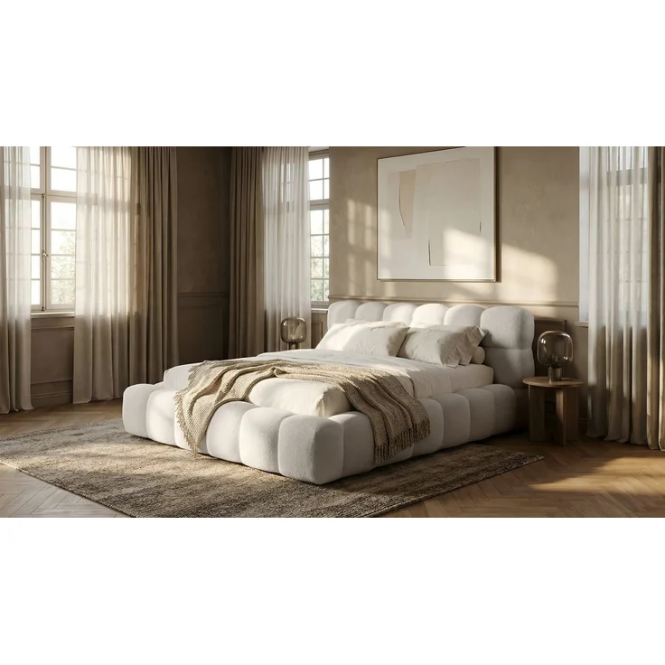 thematys Polsterbett CLOUD mit Bettkasten 140x200cm, Ohne Matratze, Davis, Beige – Bild 2