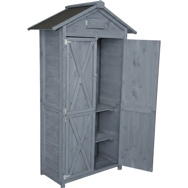 Werkzeugschrank aus Holz, ca. 88 x 45,5 x 168 cm, grau – Bild 5