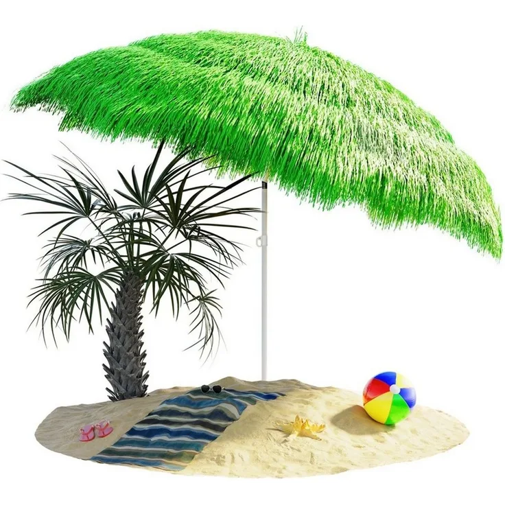 Kingsleeve 'Hawaii' Sonnenschirm, neigbar, UV Schutz 30+, Metall / Polyester grün, Ø 160