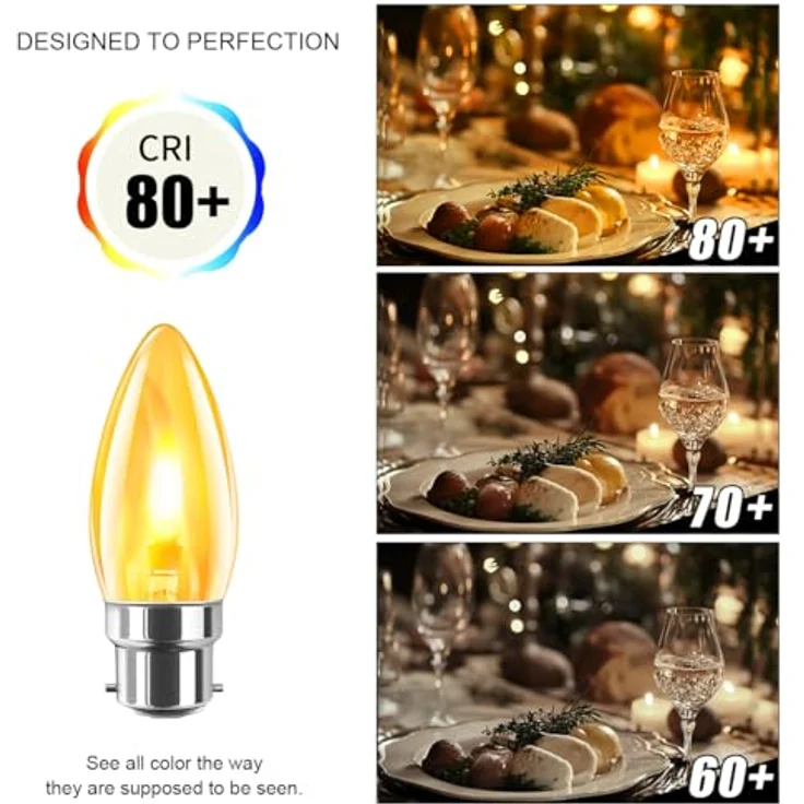 LVWIT LED-Flammeneffektlicht B22 Warmweiss Kerzenform, Flackernde Glühbirne 1W LED Flackerlicht Flackerlampe für Zuhause Garten Bar Halloween Weihnachten, Ersetzt 3W Glühlampen, 1800K, 6er Pack – Bild 6