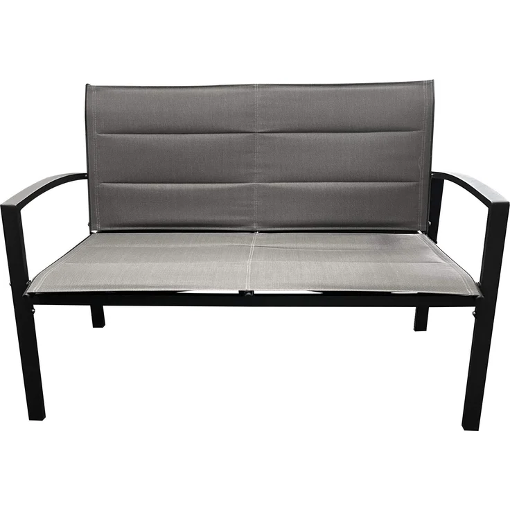 Kynast Garten Lounge Garnitur Metall 4-teilig schwarz grau Textilbezug – Bild 3