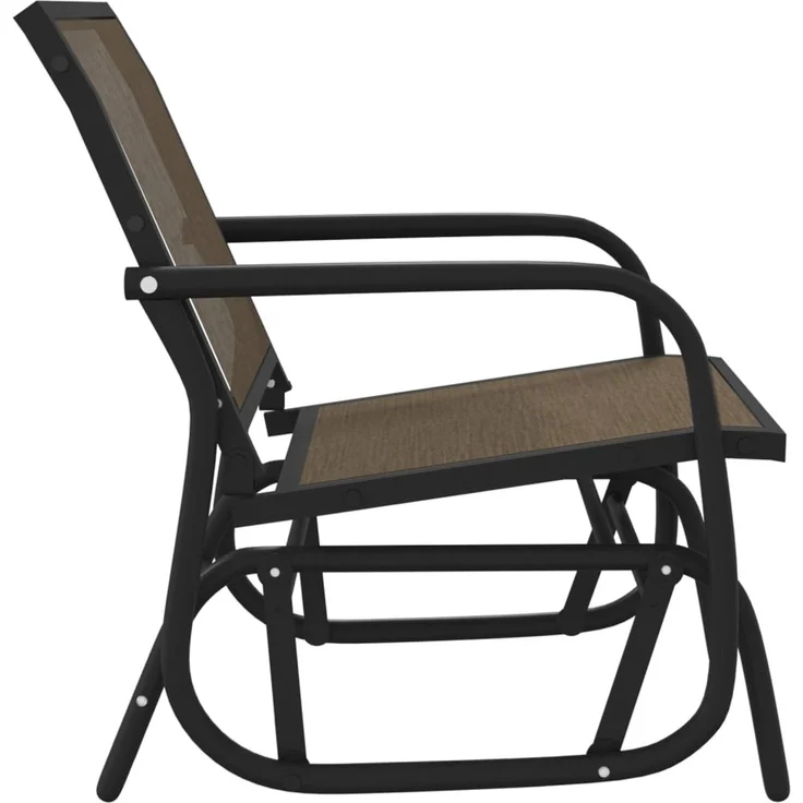 vidaXL Garten-Schaukelstühle 2 Stk. Braun 61 x 76 x 87 cm Textilene Stahl 362713 – Bild 5