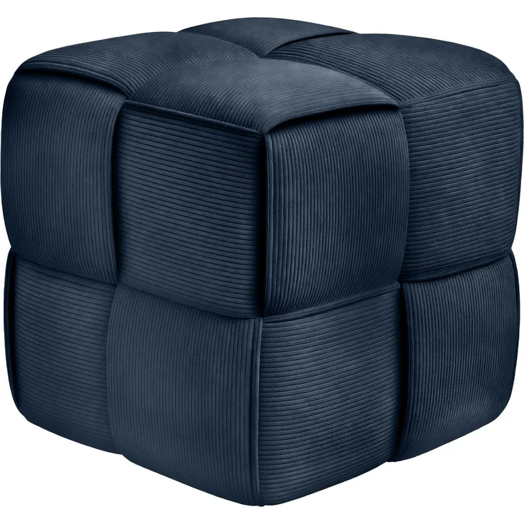 CLP Sitzhocker Forinta, hochwertiger Cordstoff, moderner Stil, bequem und elegant,Farbe:dunkelblau – Bild 1