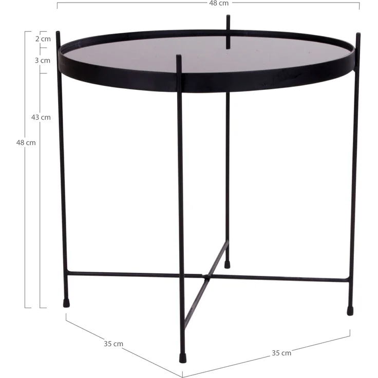 Beistelltisch >Venezia< in Schwarz, Glas - 48x48x48cm (BxHxT) – Bild 7