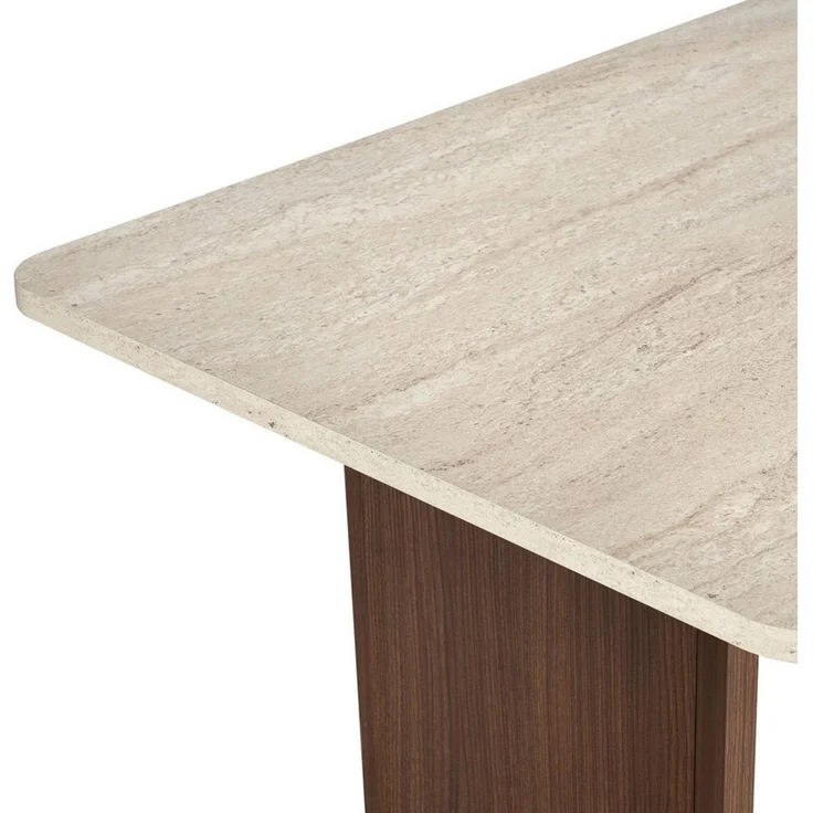Hanah Home Eleganter Esstisch, 180 cm x 90 cm x 75 cm | 100% melaminbeschichtete Spanplatte, 25 mm stark | Stilvolles Finish in Travertin und Mailänder Walnuss, Tragkraft 70 kg – Bild 4