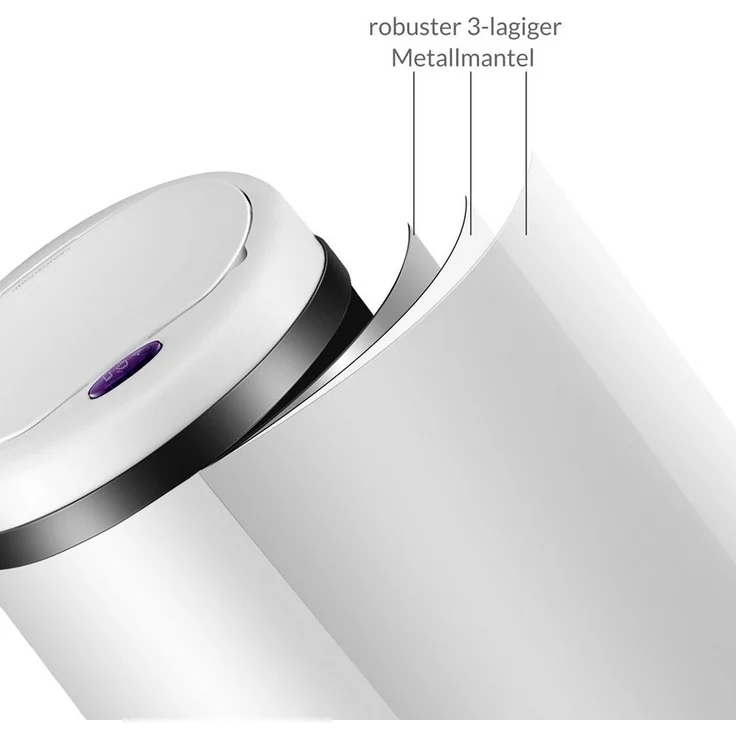 monzana Mülleimer, 30 L Automatik Sensor Mülleimer LED Display Müllbehälter berührungslos – Bild 2