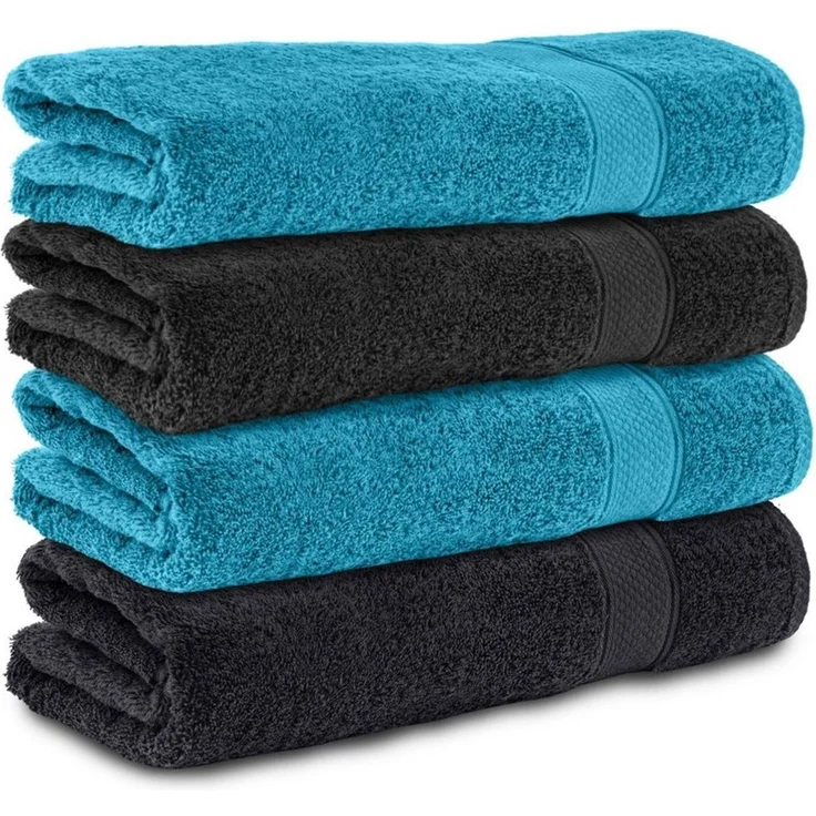 Komfortec Badetücher 100% Baumwolle, 470 g/m², Frottee (4-St), Handtücher 70x140 cm Set, Weich – Bild 1